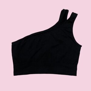 Black One-Shoulder Women's Top
